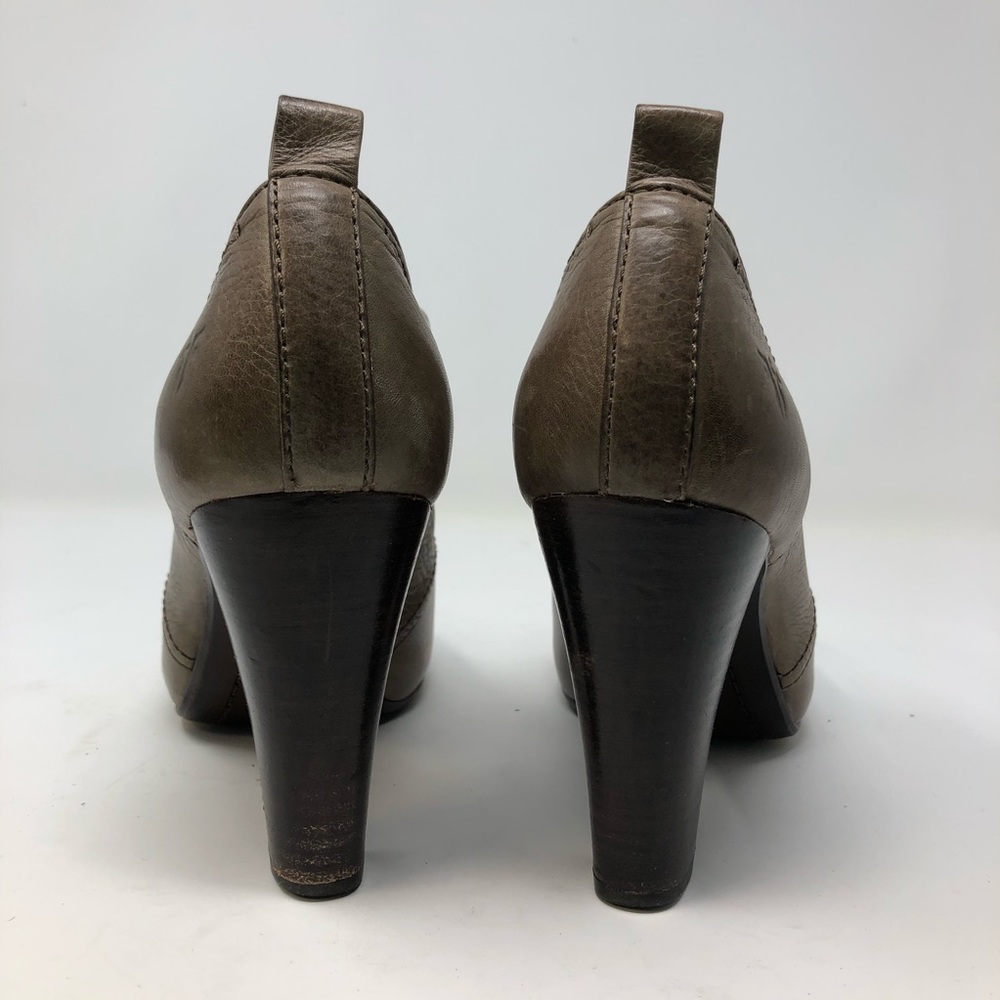 Frye lace up oxford pump heel tan brown - Picture 5 of 8